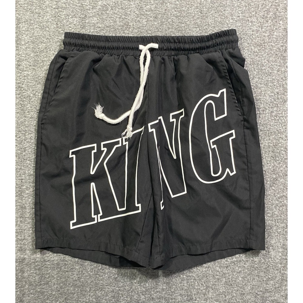MANFINITY Boys Black Cargo Shorts KING PRINT Size M